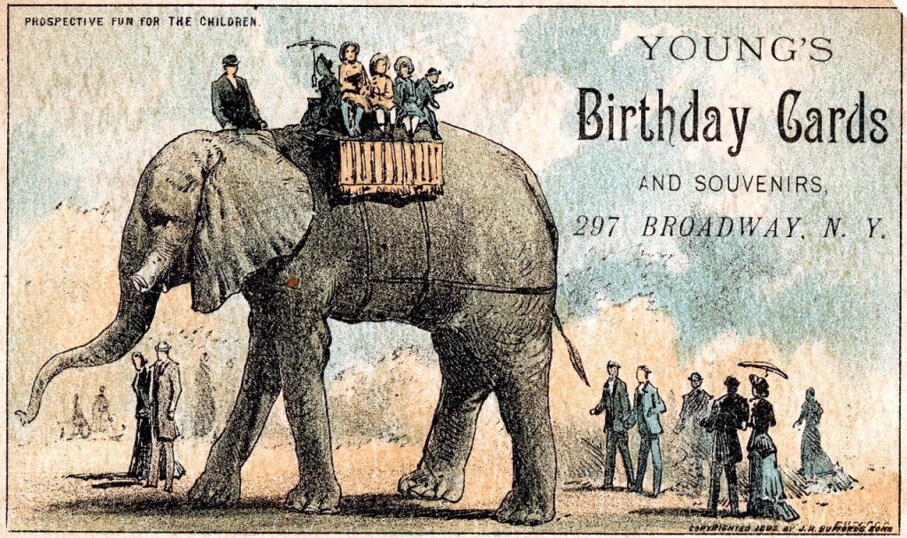Advertising_card_featuring_Young's_birthday_cards_featuring_Jumbo_carrying_children