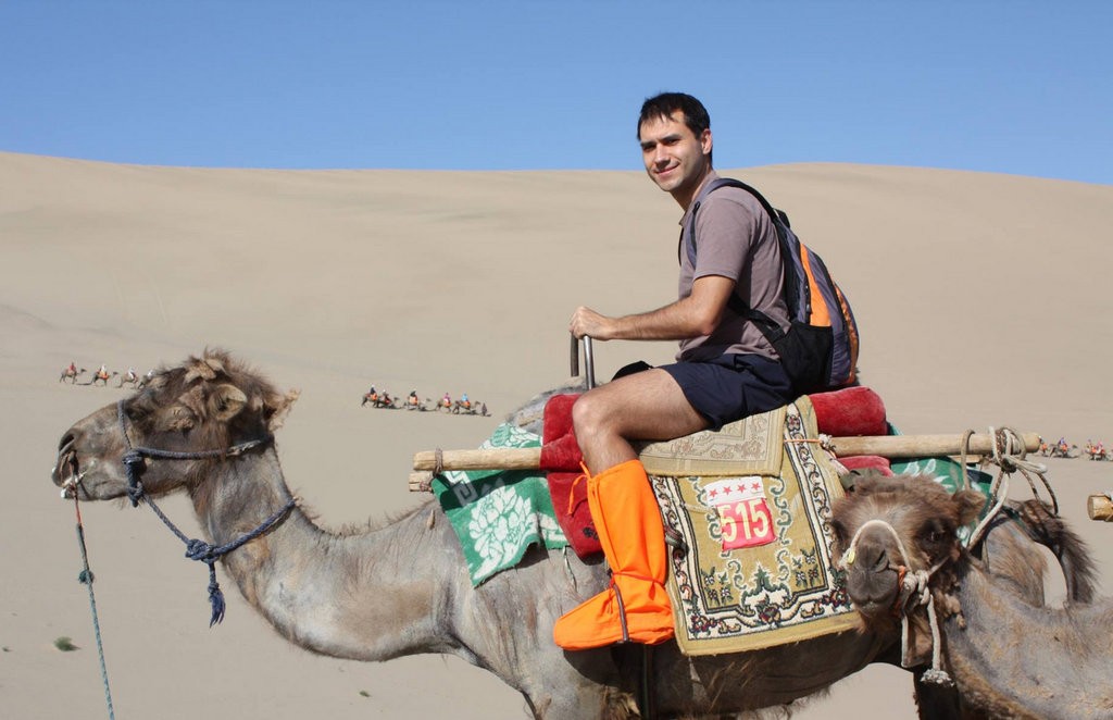 on Camel back in the Gobi Desert - 2013